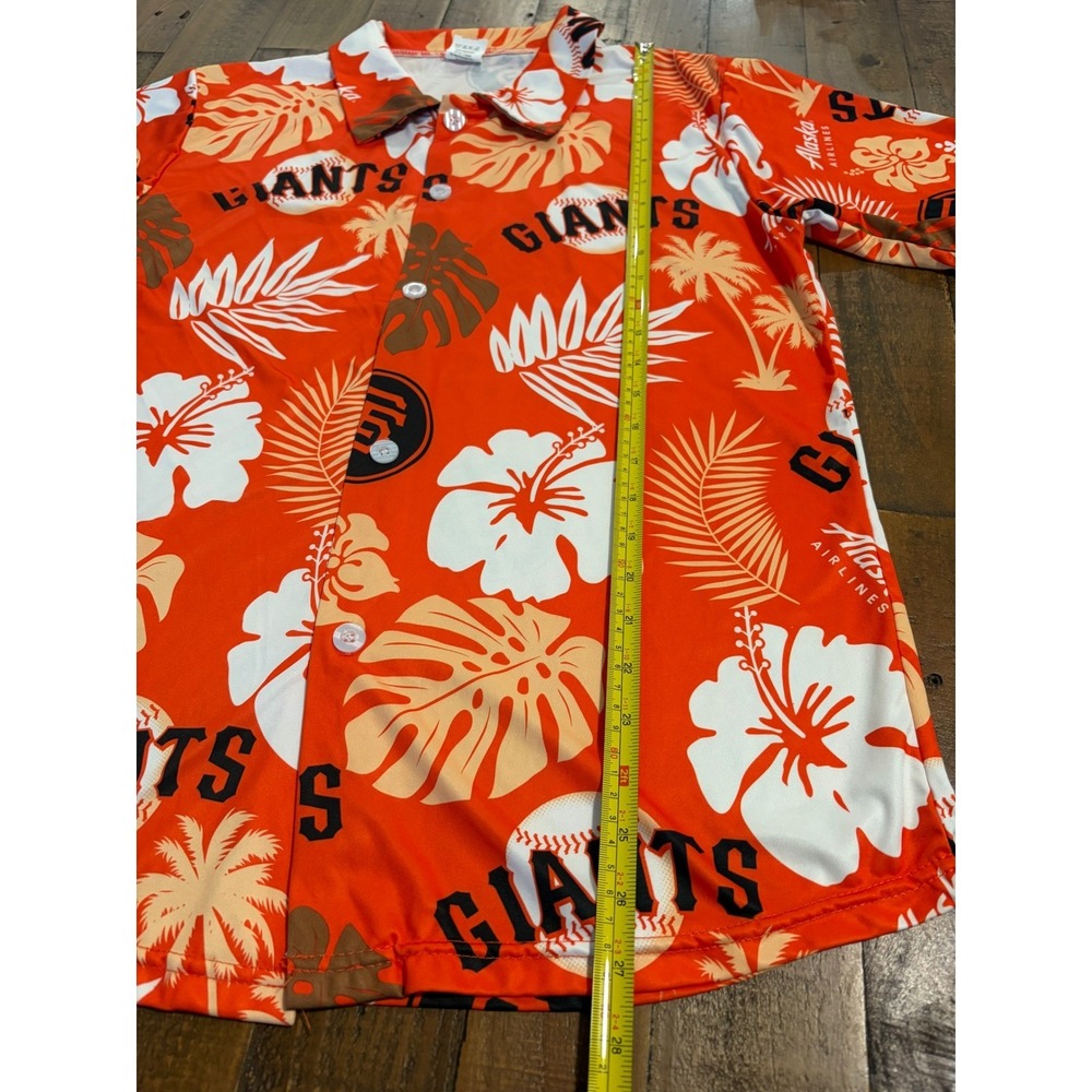 San Francisco Giants MLB Aloha Shirt Orange Tropical Floral Button Up Mens M - Picture 4 of 7